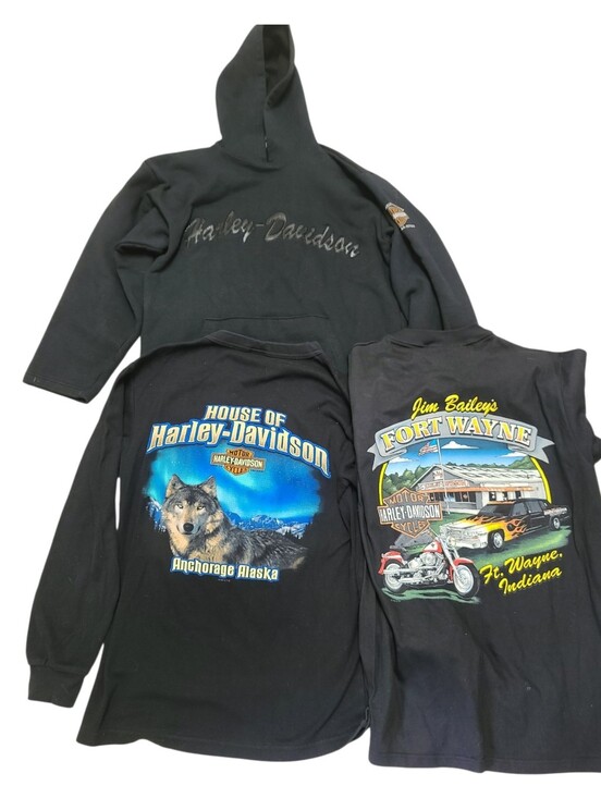 Harley-Davidson Other - Lot Of Harley-Davidson Black Graphic Hoodies & Tees Bundle Size Medium